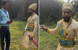 शिवरायांच्या वेशात तरुणाला हिंदी रक्षकाने हटकलं: ‘हिंदीत बोल’चा माज, युवकाने चांगलंच झापलं!